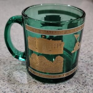 Emerald Souvenir Mug with Gold Landmarks